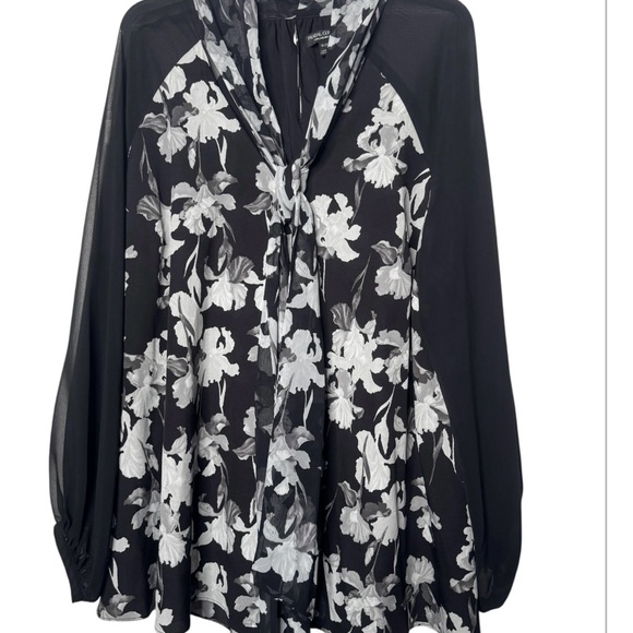 Prabal Gurung Black and White Floral Blouse - Picture 1 of 16